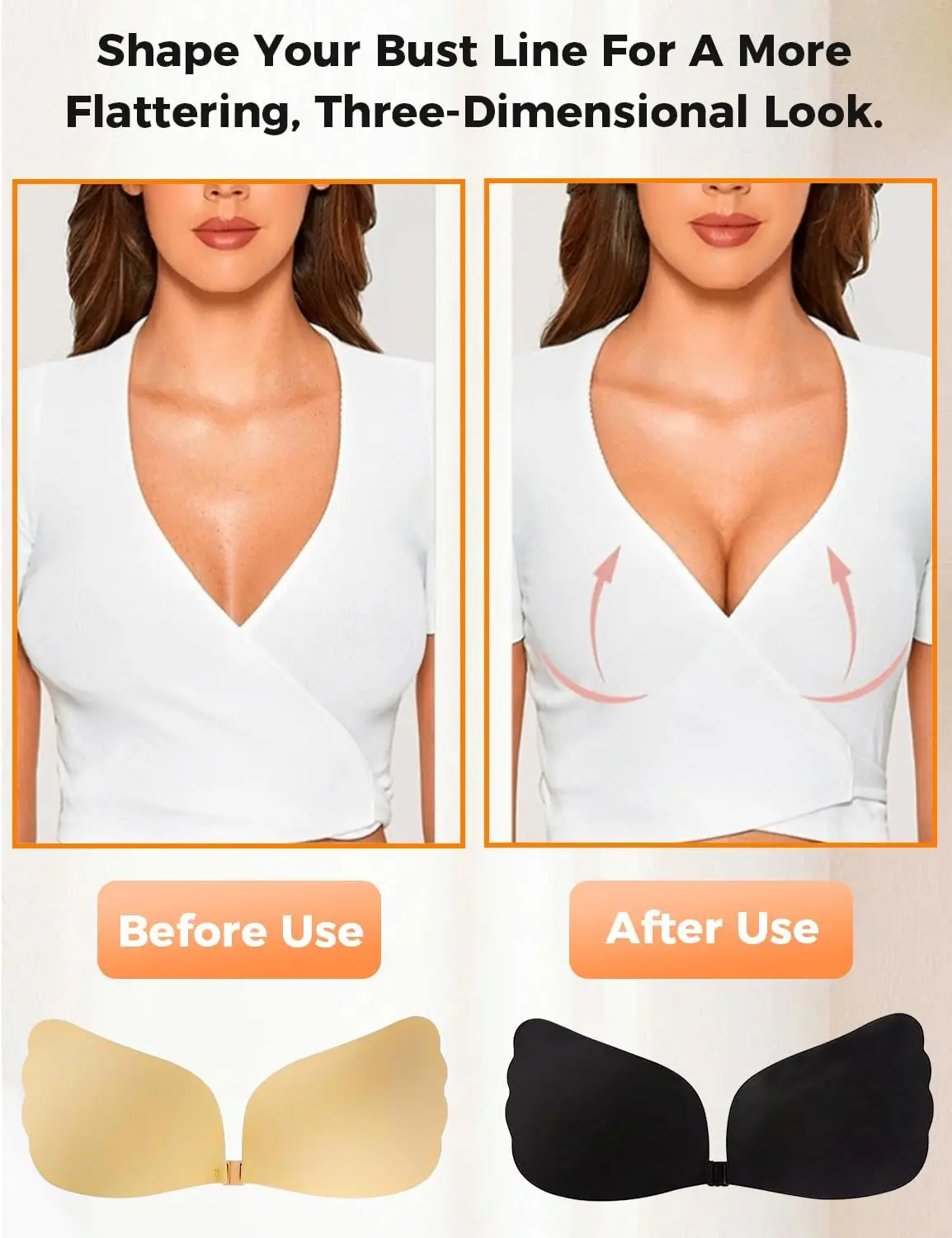 حمالة صدر نسائية لاصقة، حمالة صدر بدون حمالات بدون ظهر، حمالة صدر لاصقة غير مرئية لفستان بدون ظهر