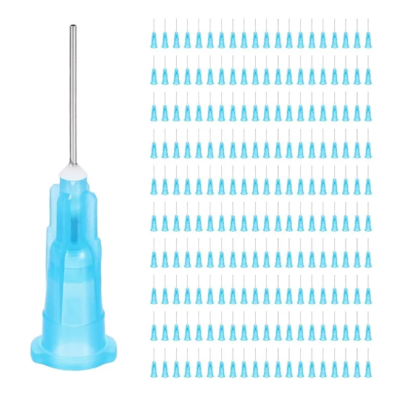 (23G-25mm) Glue Tool, Transparent Bayonet Pointed Injection Dispensing Needles Equipped with Transparent Cap