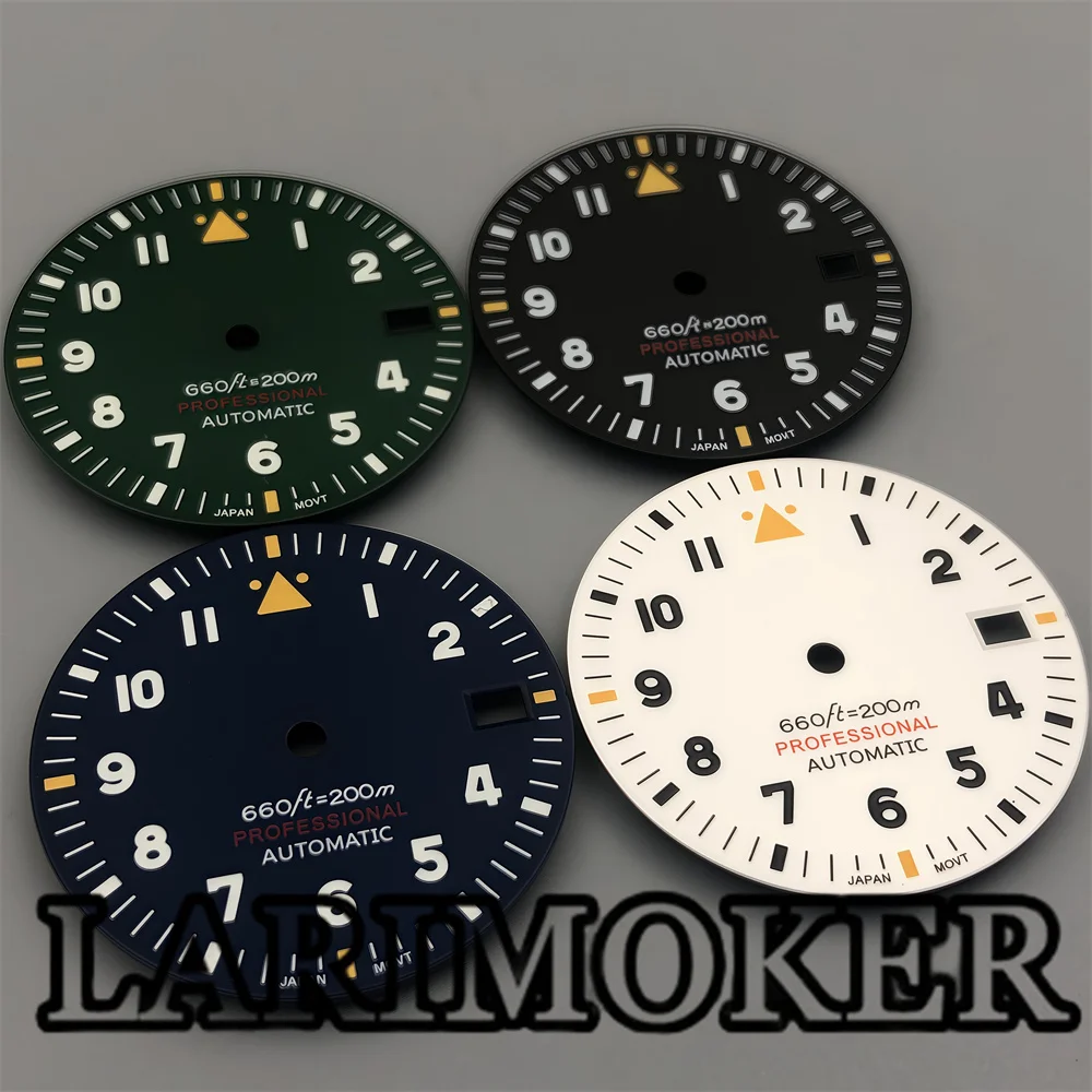 LARIMOKER 29MM green luminous white blue green black dial for NH35 NH36 ETA2824 2836 PT5000 Miyata 8205 8215 DG2813 3804 movemen