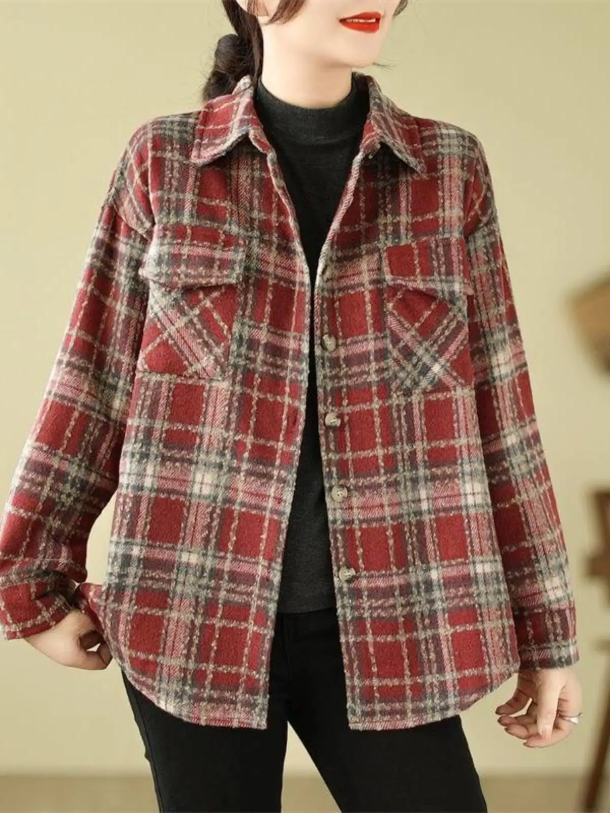 chemise-a-carreaux-automne-hiver-nouvelle-collection-grande-taille-retro-epaisse-en-tissu-floque-decontractee-simple-elegante-polyvalente-manteau-vetement-d'exterieur