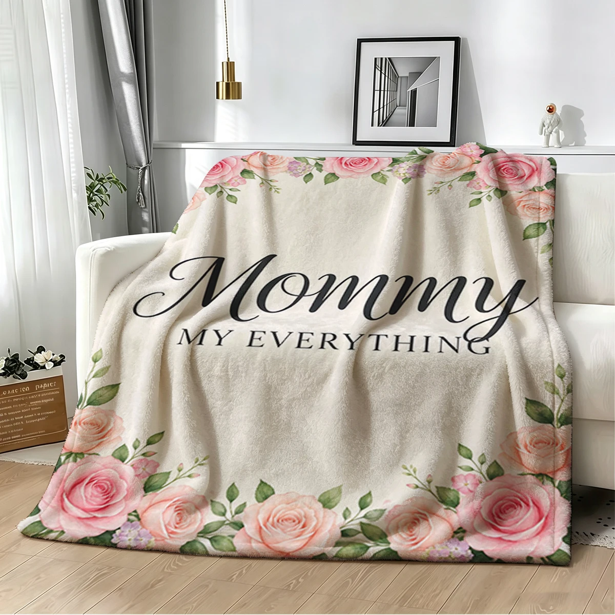 Mommy Everything Daffodil Cozy Flannel Fleece Blanket Lightweight Plush Throw Blanket for Sofa Bed Travel Camping Warm Blanket