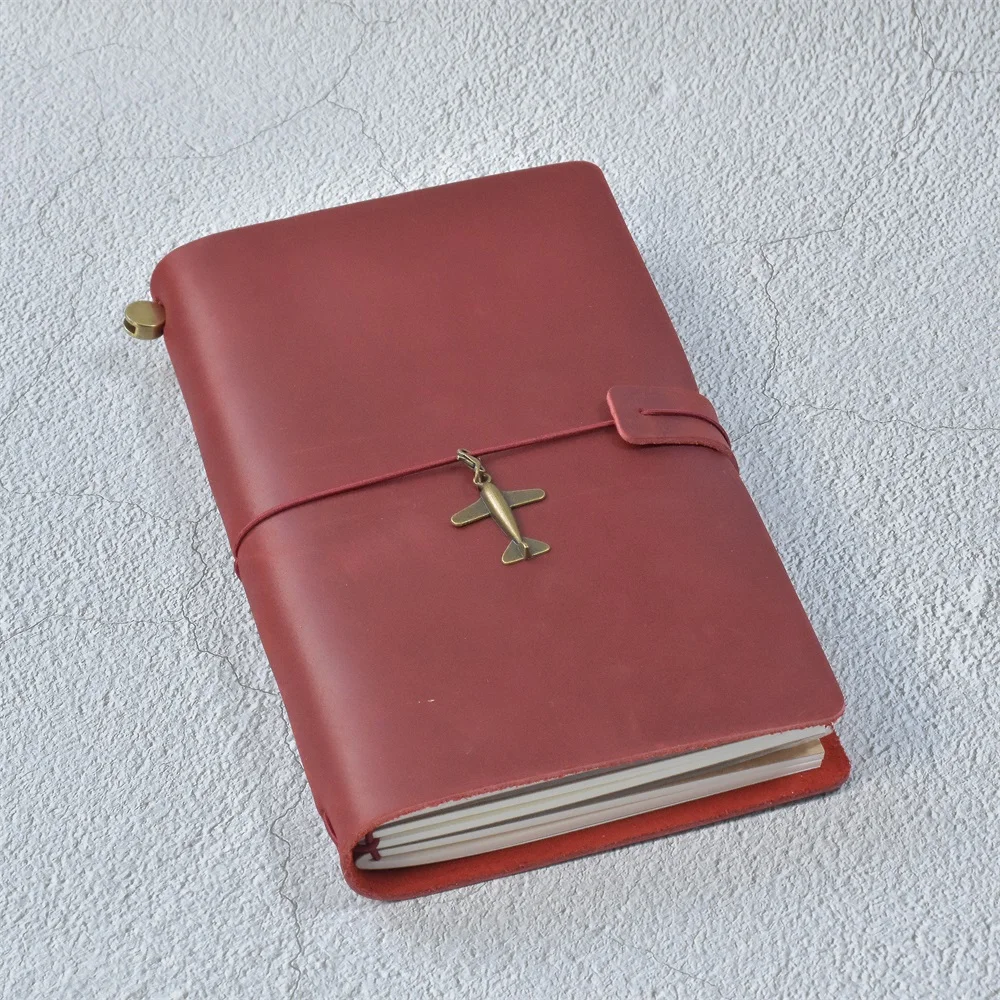 100% echt lederen dagboek hervulbaar reisnotitieboekje Retro DIY handgemaakt dagboek schetsboek schoolkantoor cadeau aangepast