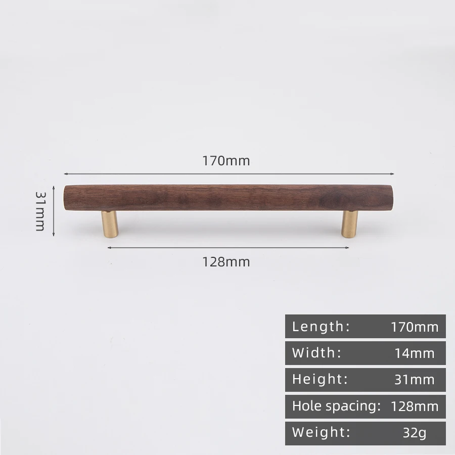 KEDLO Japanse stijl massief houten kinderkamer houten+messing greep houten stijl moderne minimalistische walnoot houten ladegreep