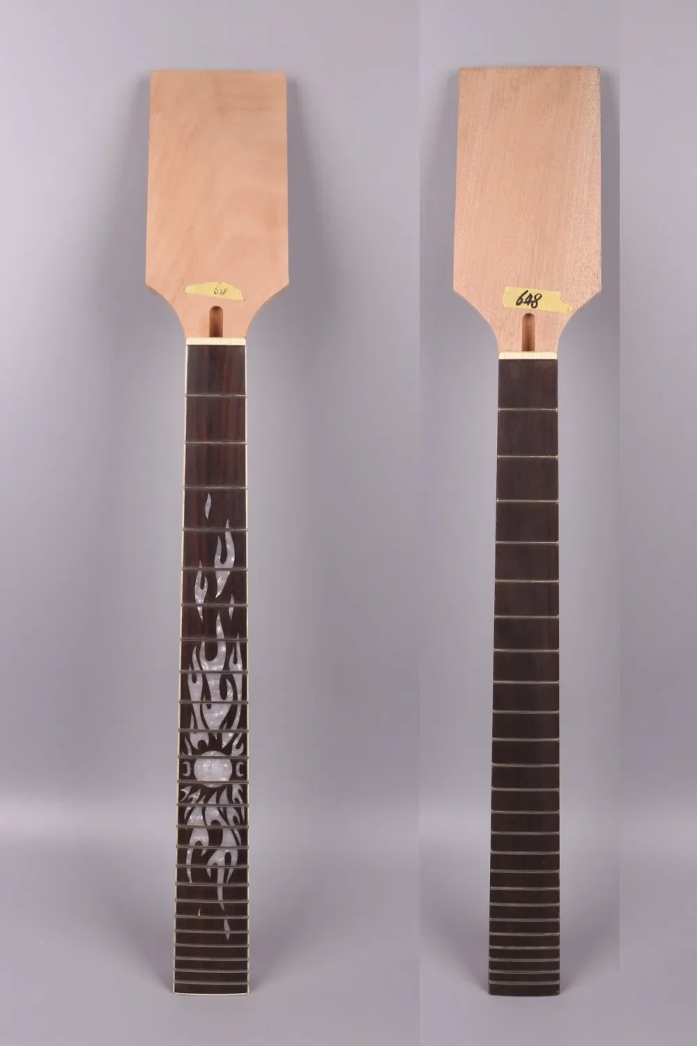 

Yinfente 22 Fret Guitar Neck Replacement Unfinished Paddle Head Rosewood Fretboard 24.75 Inch Bolt on Style Nice Inlay DIY