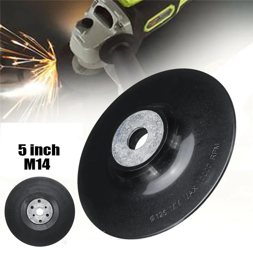 5ich 125mm Backing Pad Disc Backing Pad Tool 125mm Resin Fibre Discs With Lock Nut M14 Thread For Angle Grinder Sander Tools