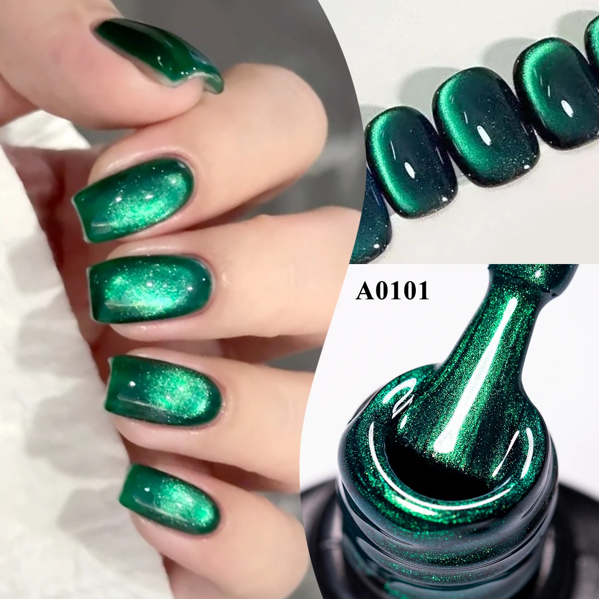 10ml グリーン グリッター キャット マグネット ジェルネイルポリッシュ ネイルアート マニキュア セミパーマネント UV LED 長持ち ジェルネイル DIY ネイル用品
