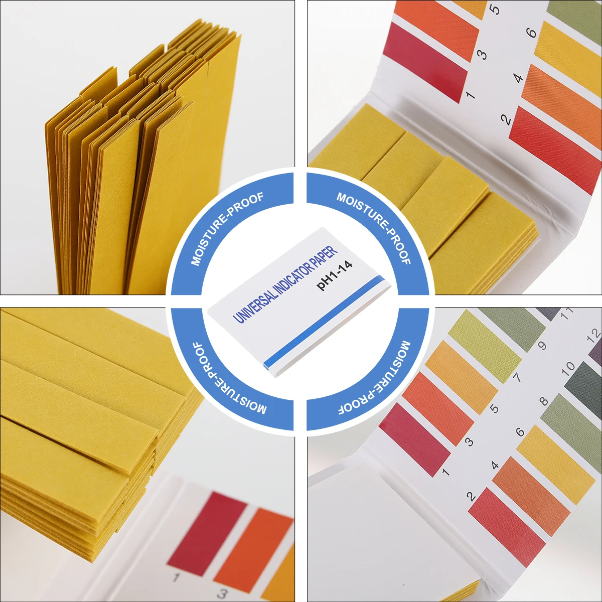 

10 Sets Ph Test Strips 1-14 Wide Range Water Testing Paper Acid Base Test Strips Waterproof Dustproof Plastic Box