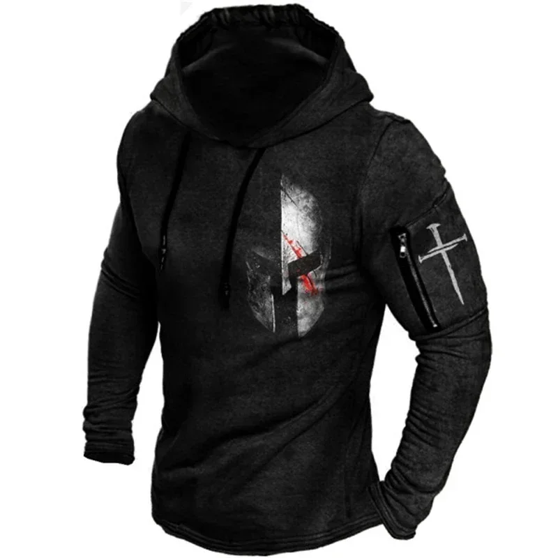 

New Men's Hoodies Henley Clothing Vintage 3D Printed Oversized Sweatshirt Spring Autumn Long Sleeve Hip Hop Hoodie Male for Men