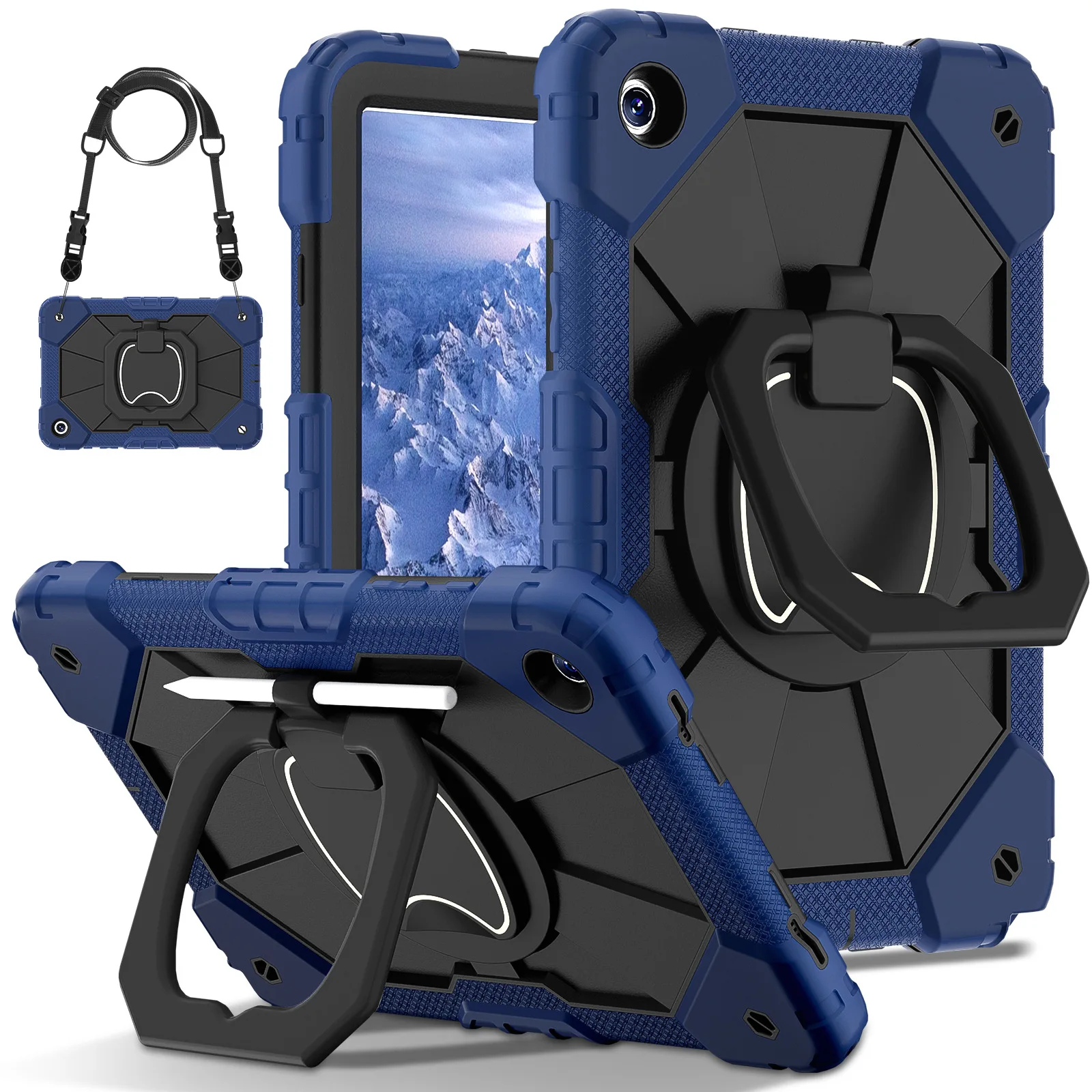 Heavy Duty Rotating Armor Stand Case For Samsung Galaxy tab A9 plus 11 inch Handle Protective Tablet Cover Belt