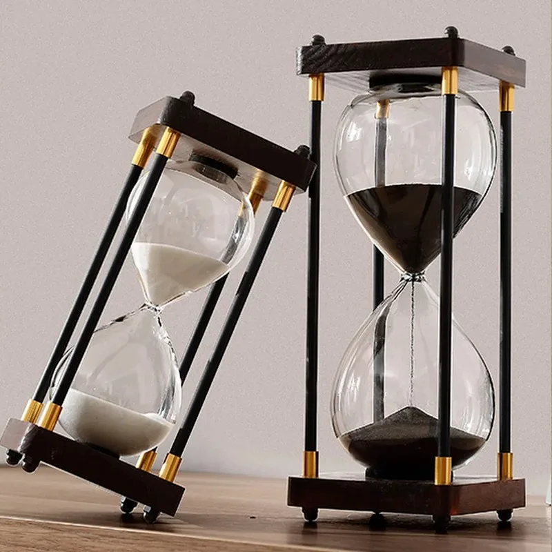 European Retro Time Leaking Hourglass Timer Ornaments for Children 30 Minutes 60 Minutes Home Living Room Decorations Anti-fall