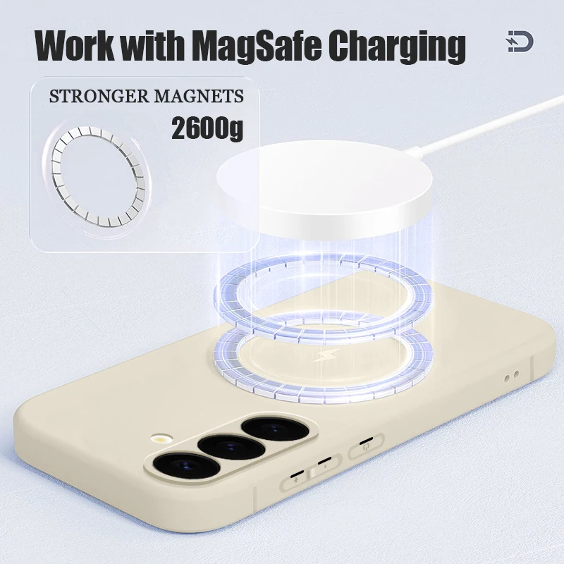 For Magsafe Wireless Magnetic Charging Case For Samsung Galaxy S24 S23 S22 S21 Ultra Plus S20 S21 S23 FE Soft Silicone TPU Cover