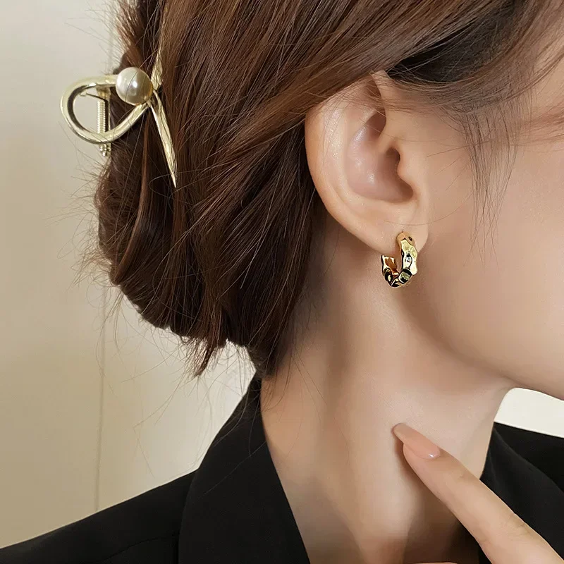 Anting-anting lingkaran perak murni 925 trendi terlaris untuk wanita anting-anting Hoop telinga perak asli