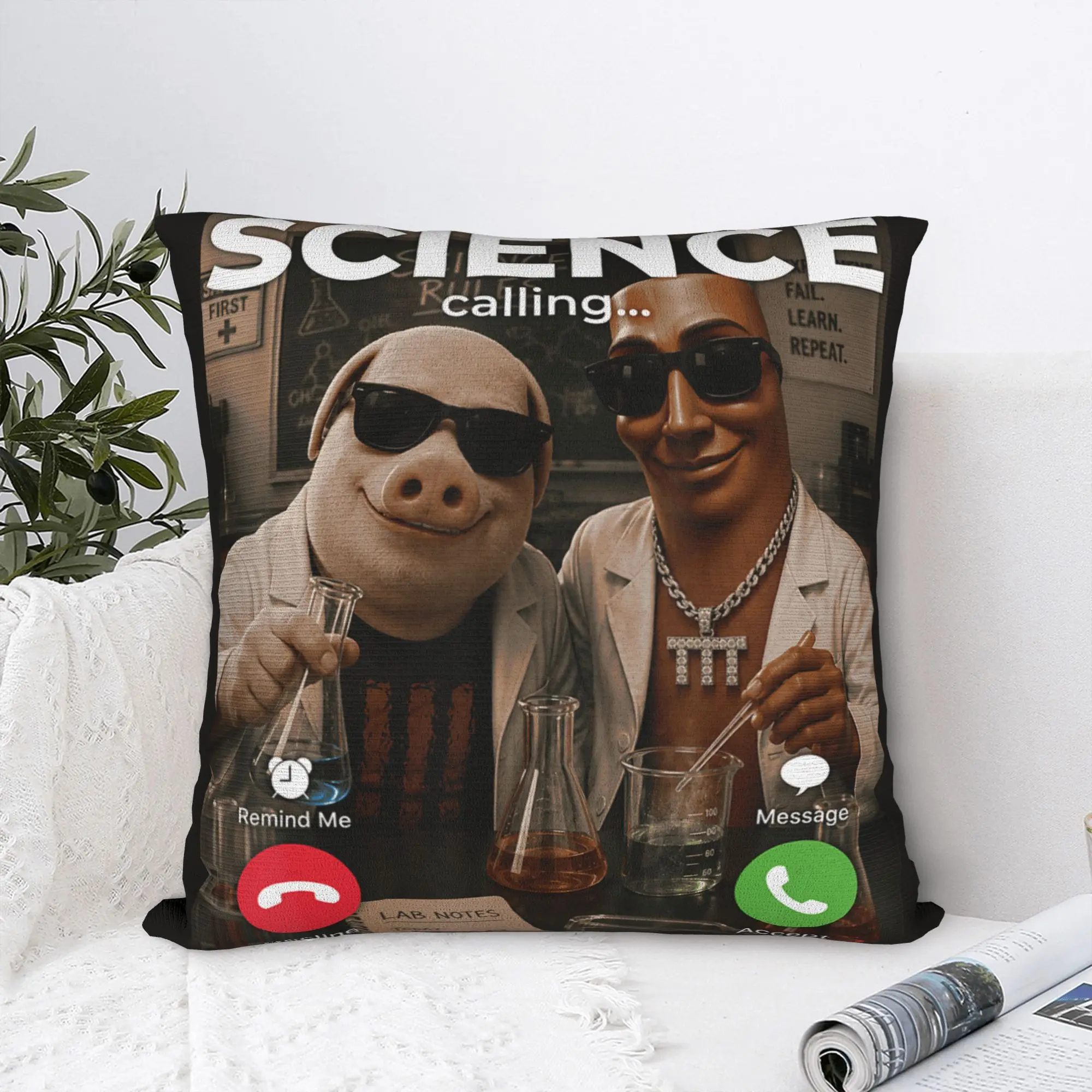 Pillow Cover Lab Experiment Bros Tung Sahur John Pork Science Lab Meme  Funny Pillow Case For Living Room Bed Chair Pillowcases