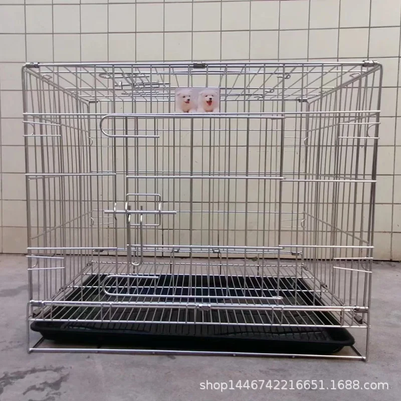 Jia stainless steel  foldable pet cage teddy smaller than bear dog large cage durable one piece hair