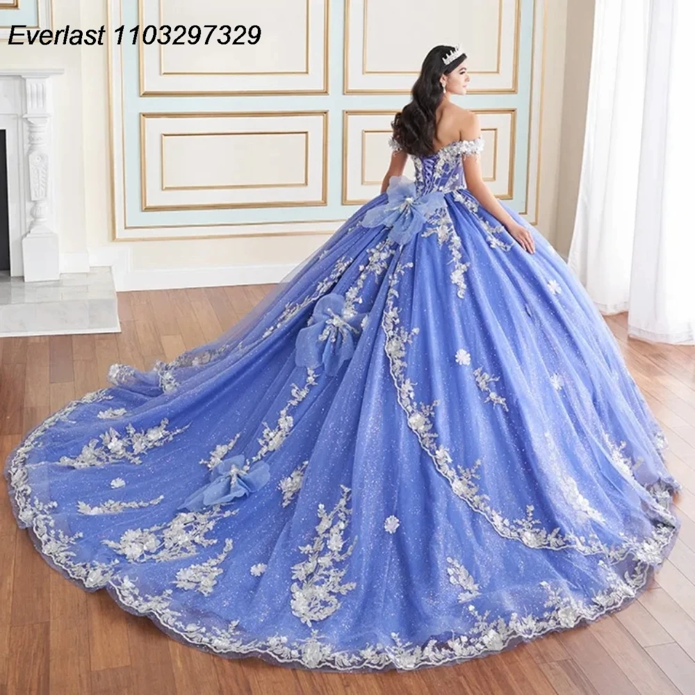 EVLAST Aangepaste Roze Quinceanera Jurk Baljurk Kant Applique Kralen Boog Mexicaanse Corset Sweet 16 Vestidos De 15 Anos TQD852