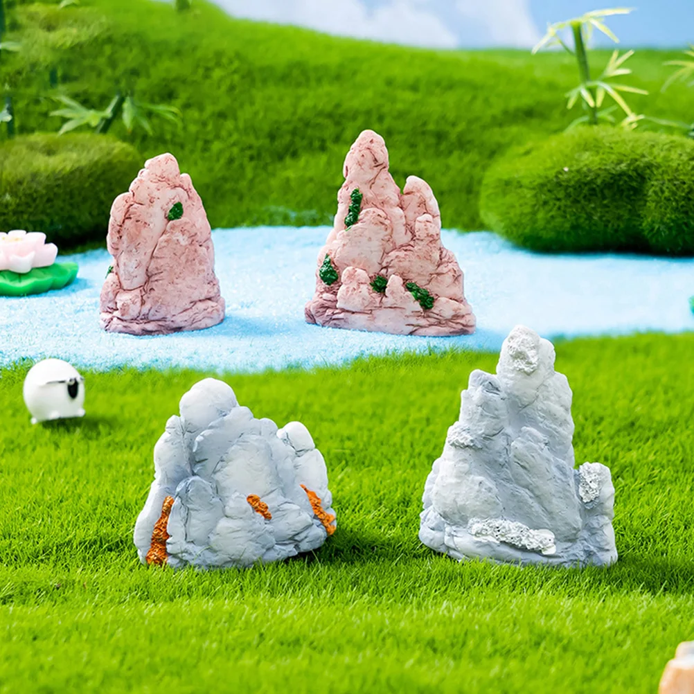 6 ชิ้นภูมิทัศน์ไมโครภูเขาตกแต่ง Rockery ตกแต่งไดโอรามาถังปลาเรซิ่นหุ่นพิพิธภัณฑ์สัตว์น้ํา