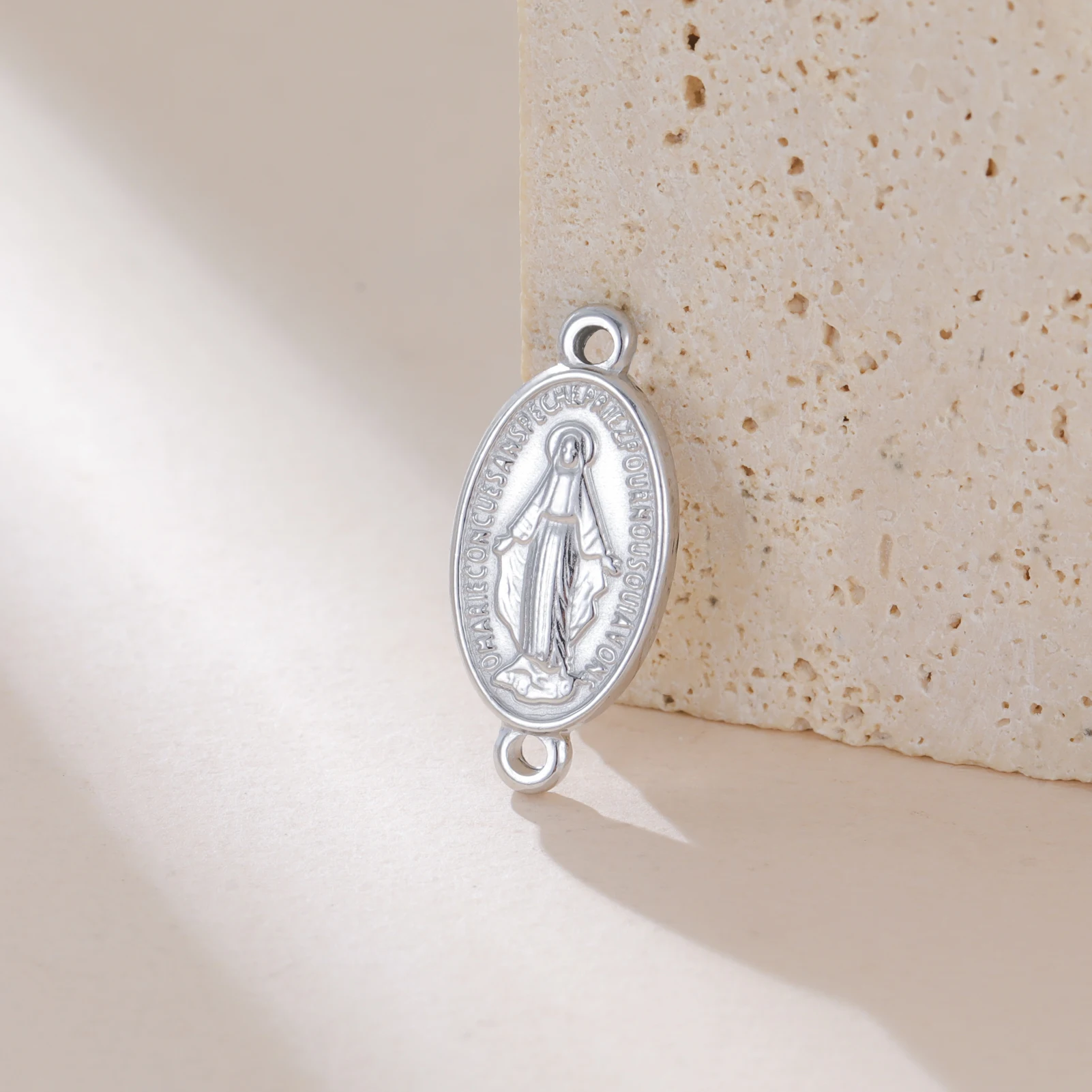 1 Stück Jungfrau-Maria-Anhänger aus Edelstahl, DIY-Anhänger für Halskette, Armband, Schmuckherstellung, religiöses Amulett, gesegnetes Zubehör – Detail 3