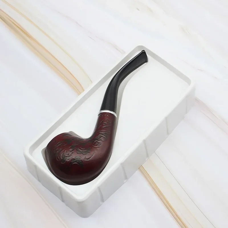 

Wood Smoking Pipe with Carved Flowers Removable and Washable Tobacco Pipe for Smoking Accessories Exquisite Holiday Gifts