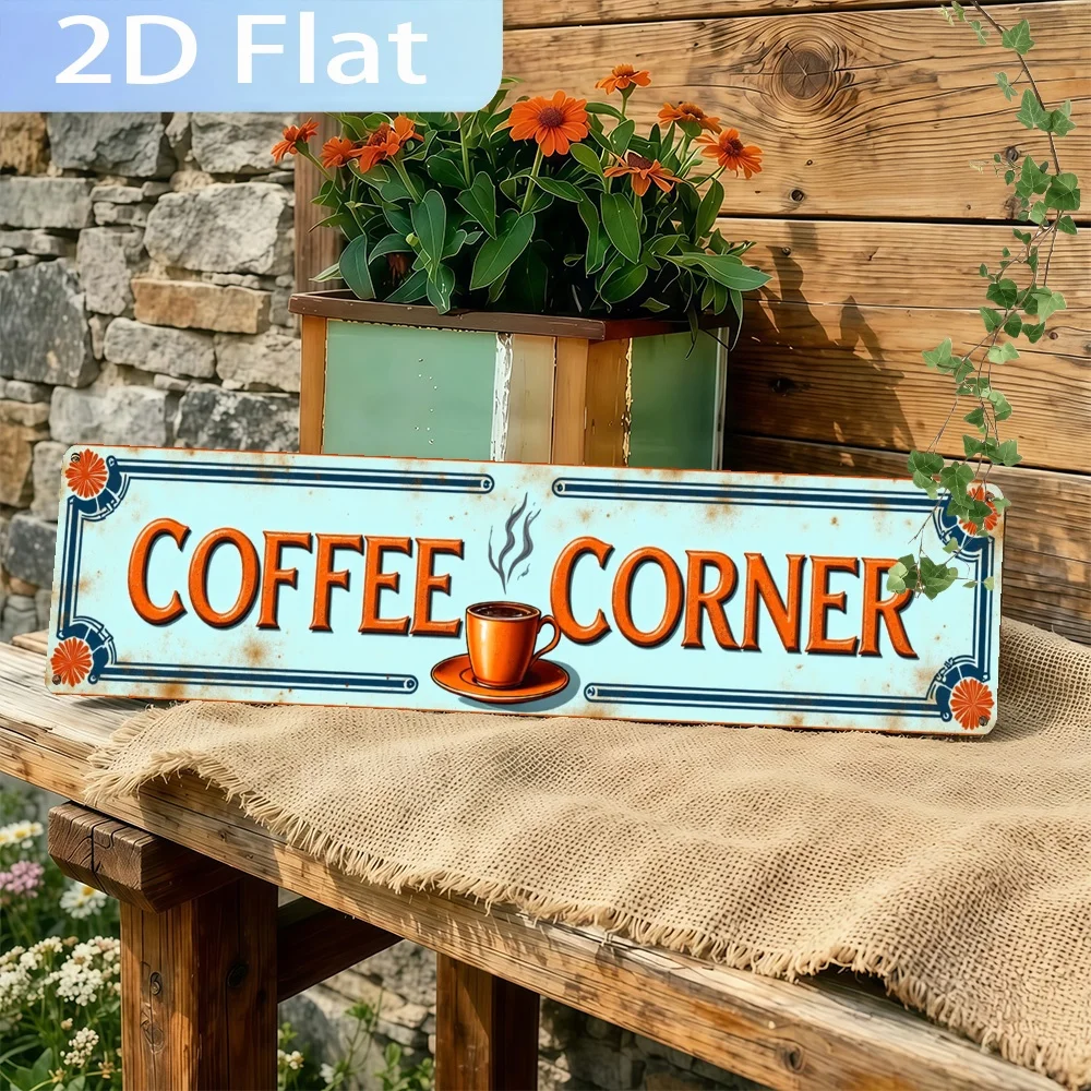 Placa Metálica Plana 2D, 1 Pieza, Placa Decorativa con Copa para Pared Interior/Exterior, Placa Festiva Multiusos