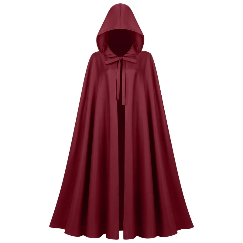 1pcs Medieval Hooded Cloak Long Robe for Role Play Wizard Witch Costume Cosplay Masquerade Party Stage Performance Decoration