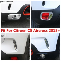 Chrome Front / Rear Bumper Fog Light Lamp Eyebrow Eyelid Strip Frame Cover Trim For Citroen C5 Aircross 2018 - 2024 Accessories