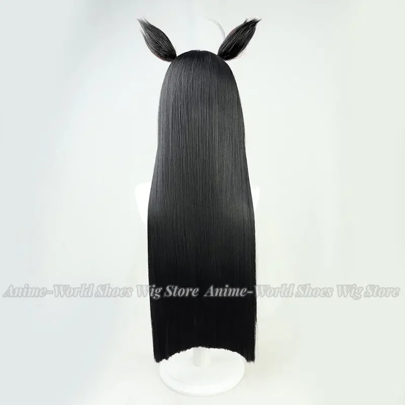 Umamusume: Pretty Derby Manhattan Cafe Cosplay Wig Prop Ears Headwear Black Long Straight Hair Women Girls NEW Idol Role Play