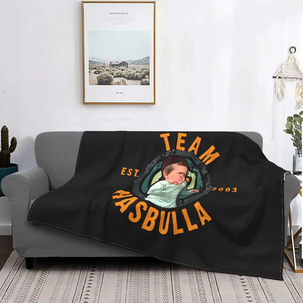 Hasbulla Fighting Meme Blanket Fleece Print Breathable Super Soft Throw Blanket for Bedding Couch Quilt