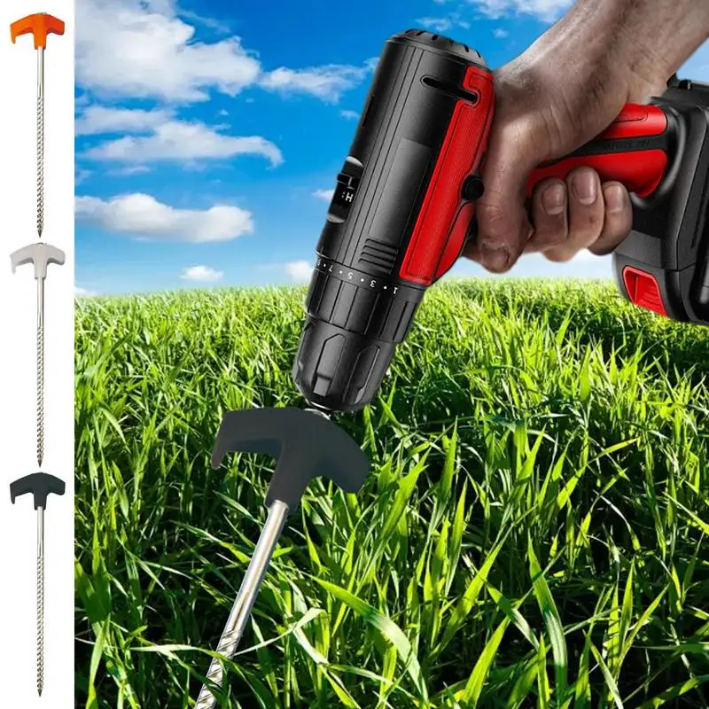 Outdoor Camping Tent Pegs Ground Nails Ground Anchors Screw in 8 Inch Ground Stakes Pop Up Tent Stakes Hiking Tourist tools