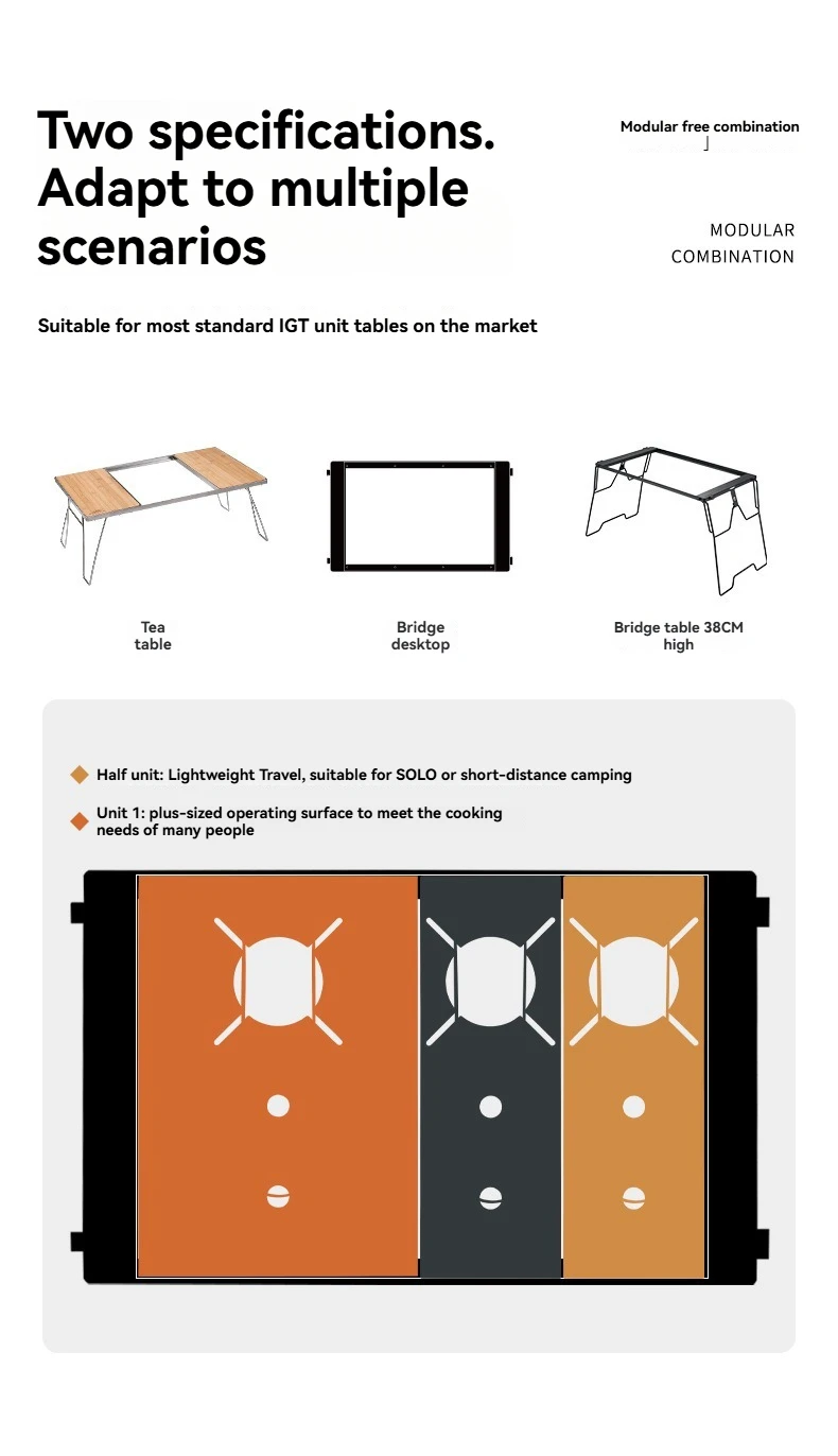 CAMPINGMOON GT-12 GT-25 Spider Oven Einheitsplatte Edelstahl mit Gastankablage SOTO Spider Oven IGT Tischplatte – Detail 2