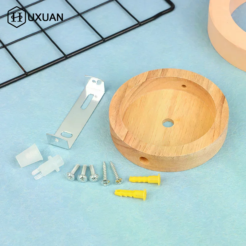 10cm Wooden Light Canopy Kit Wood Lamp Bases Ceiling Panel Chassis Lamps Lighting Accessories Vintage Chandelier Ceiling Plate