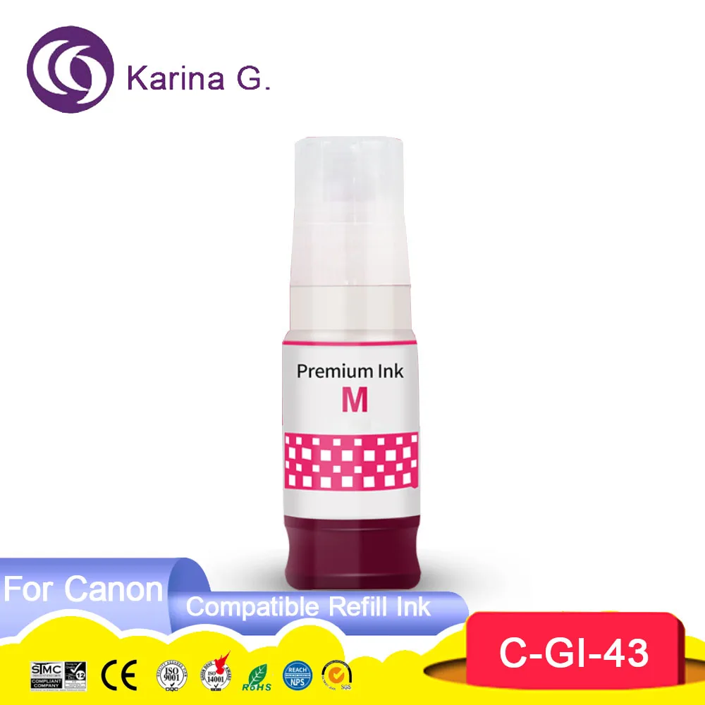 Imagem -05 - Compatível Água Baseada Recarga Garrafa de Tinta Gi43 Gi43 gi 43 Recarga Tintura Tinta para Canon Pixma G540 Pixma G640 Impressora Alta Qualidade