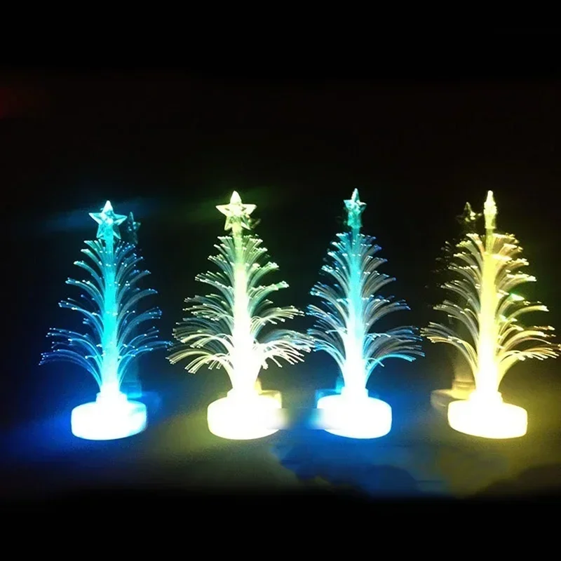 LED Christmas Tree Fiber Optic Light Color Changing Flashing Xmas Tree Lamp Home Shop Bar Holiday Party Decoration Gift Supplies