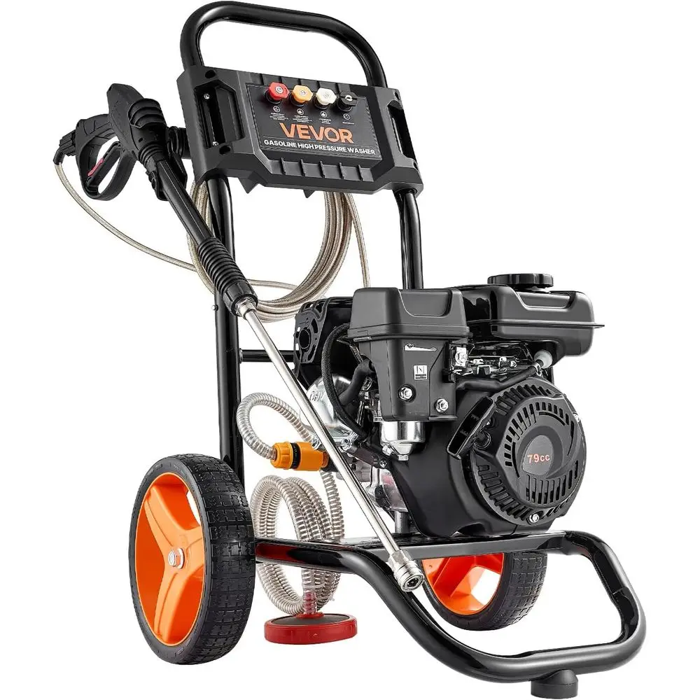 

Газовая мойка высокого давления 2900 PSI и 1.85 Max GPM, улучшенный насос с пистолетом-распылителем и насадкой, набор из 4 насадок, газовая мойка высокого давления для автомобилей