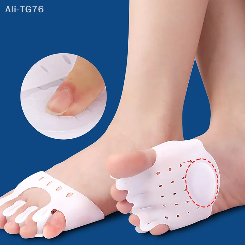 

1Pair Toe Separators with Hallux Valgus Corrector Finger Bunion Orthotic Protectors Overlapping Forefoot Pad Foot Care Pedicure