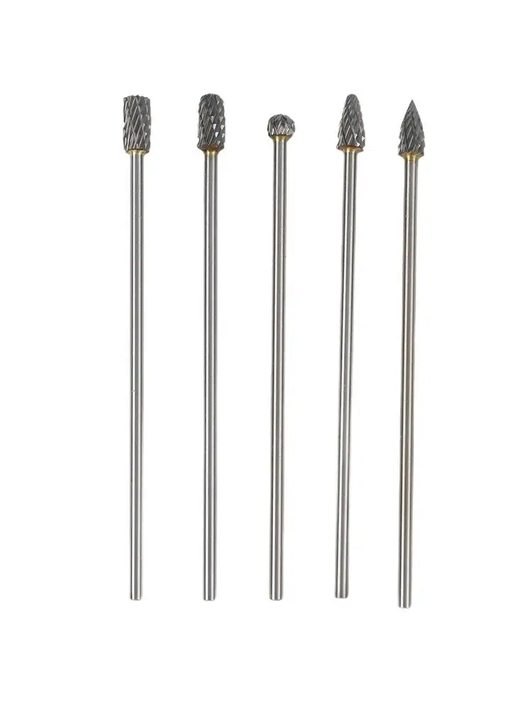 Tool Rotary Burrs 1 8 Shank Dia 5pcs Set Wood Carving Accessories Casting Chamfering Jewelry Making Model Engineering