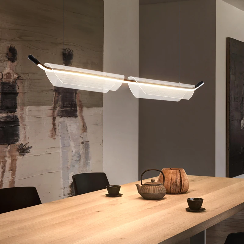Minimalist Designer Restaurant Pendant Lamp Modern Creative Bar High-end Strip Dining Table Lighting Fixtures Kitchen Chandelier