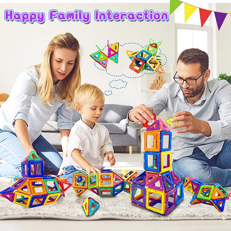 Magnetic Construction Set DIY Magnet Building Blocks STEM Toys Learning Educational Constructor Toys for Boys and Girls Kids