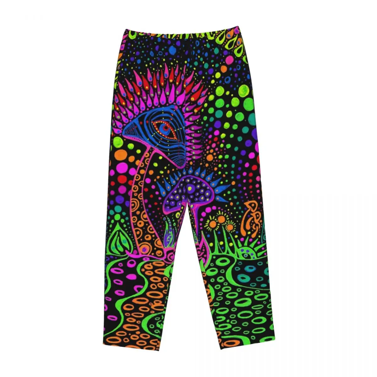 Aangepaste Psychedelische Paddo 'S Print Lava Pyjama Broek Vrouwen Lounge Slaap Trekkoord Nachtkleding Broek Met Zakken