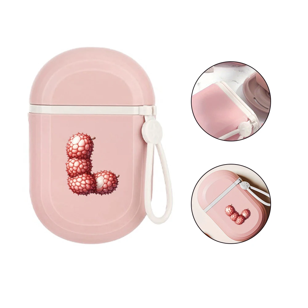 Sealed Soap Case Holder With Lid Tray Container Portable Reusable Soap Box Fruit Letter Initial Name 26 Letters Pattern