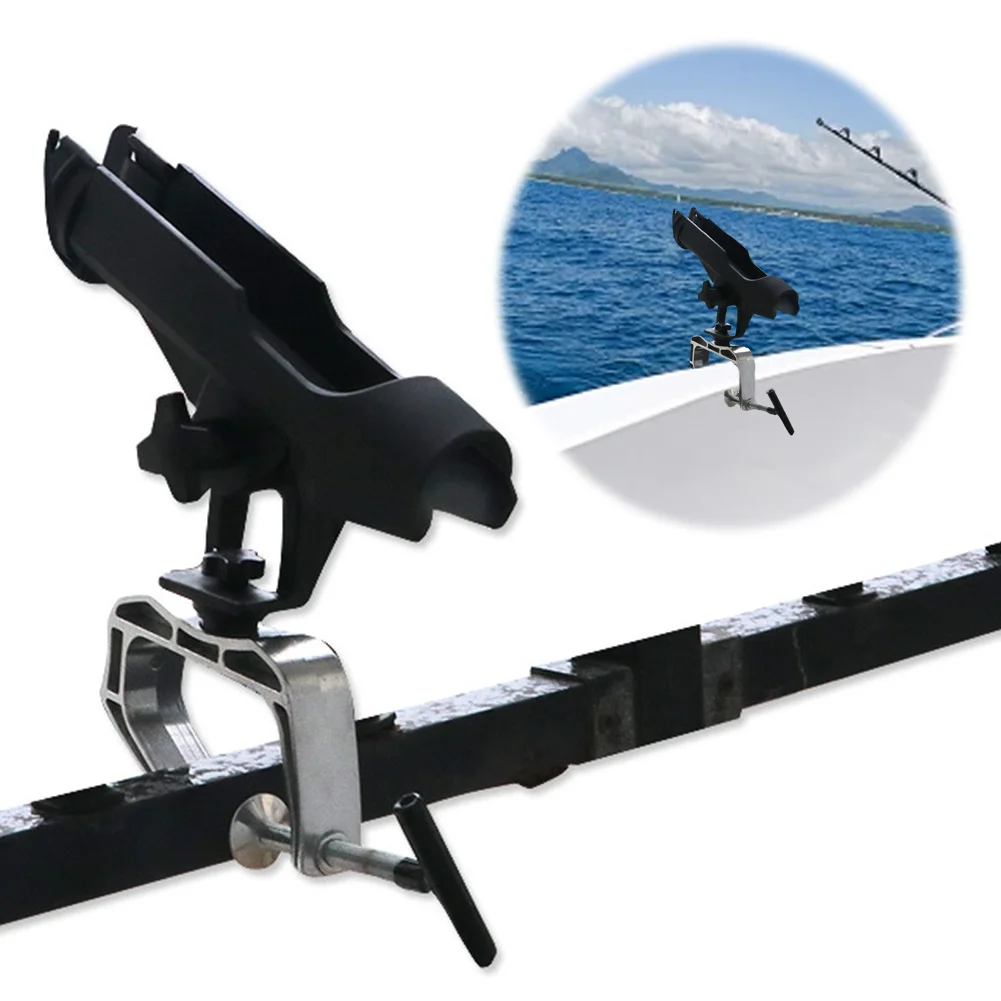

Fishing Rod Rack 360 Degree Adjustable Pole Stand Rack with Large Clamp Opening Rod Bracket for Fishing Kayak Boat Accessories