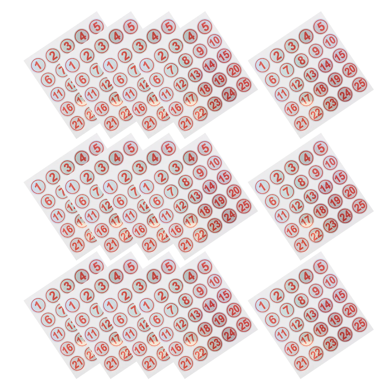 

15 Sheets Waterproof Number Stickers Labels Consecutive for Shipping Boxes Office
