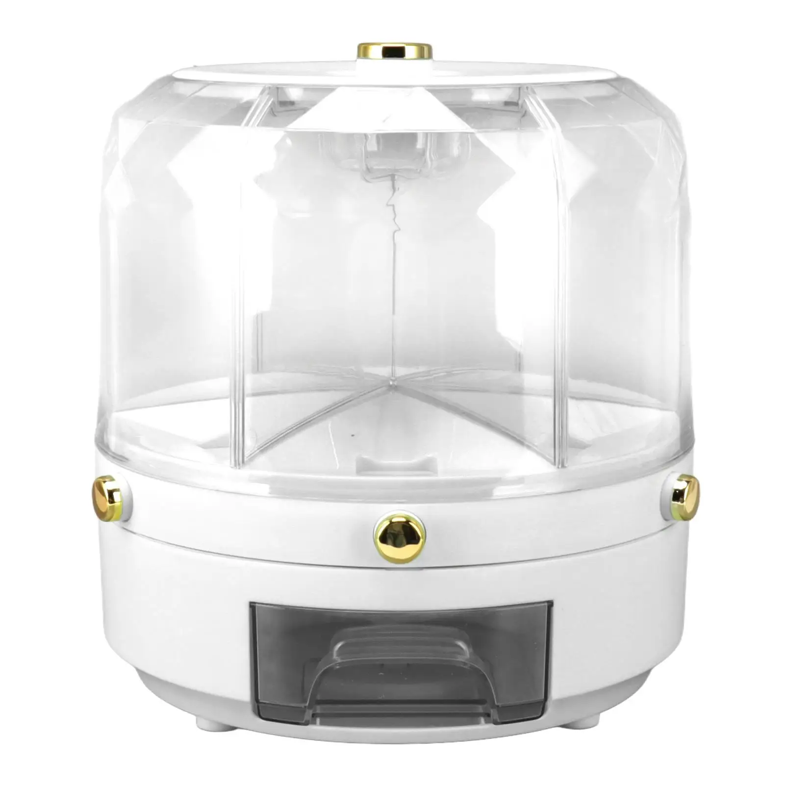 

Вращающийся контейнер для хранения риса, водонепроницаемый дозатор зерна 6 кг с 6 отделениями и мерной кнопкой для использования на кухне