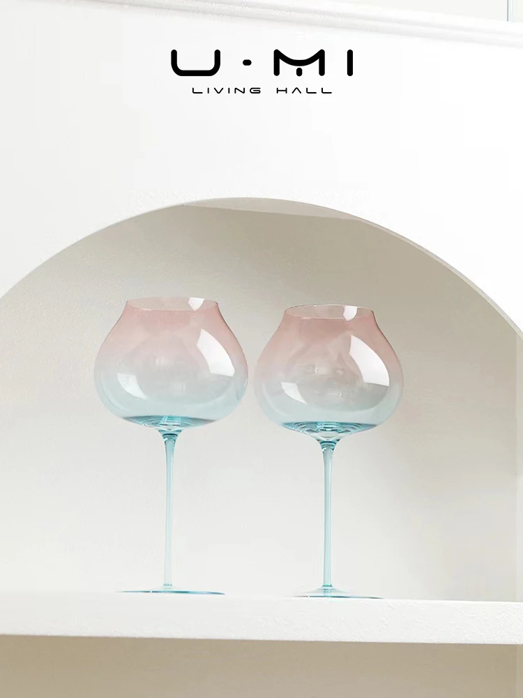 

Ultra-Thin adient Red Wine Glass Bury Cup High Footed Crystal Glass Wine Set U Mi LIVING Nordic Sle Small Fre Sle