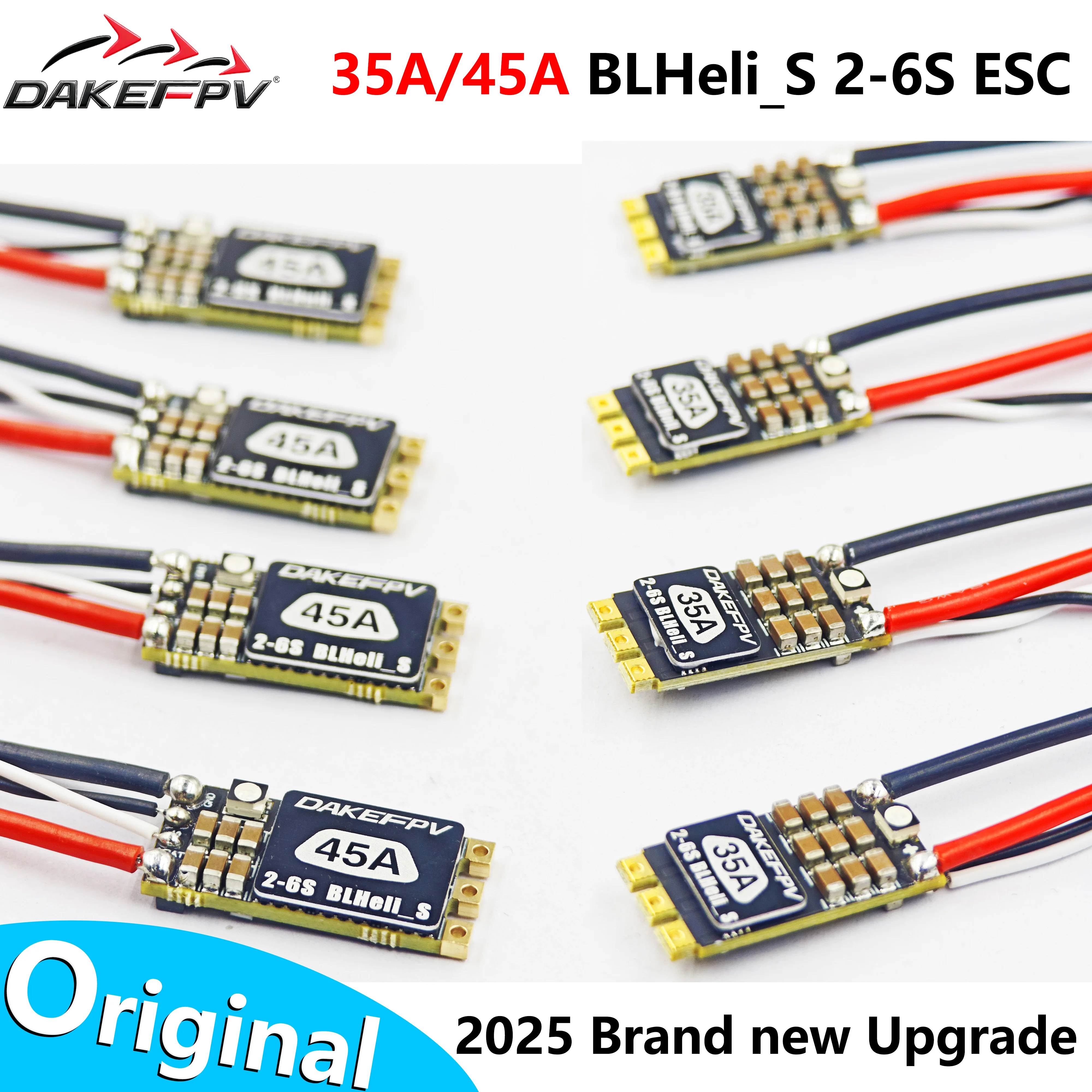 DAKEFPV 35A 45A BLHeli_S BLS 2-6S ESC LED RGB programable incorporado ONESHOT125 d-shot 150/300/600 para marco de cuadricóptero RC FPV