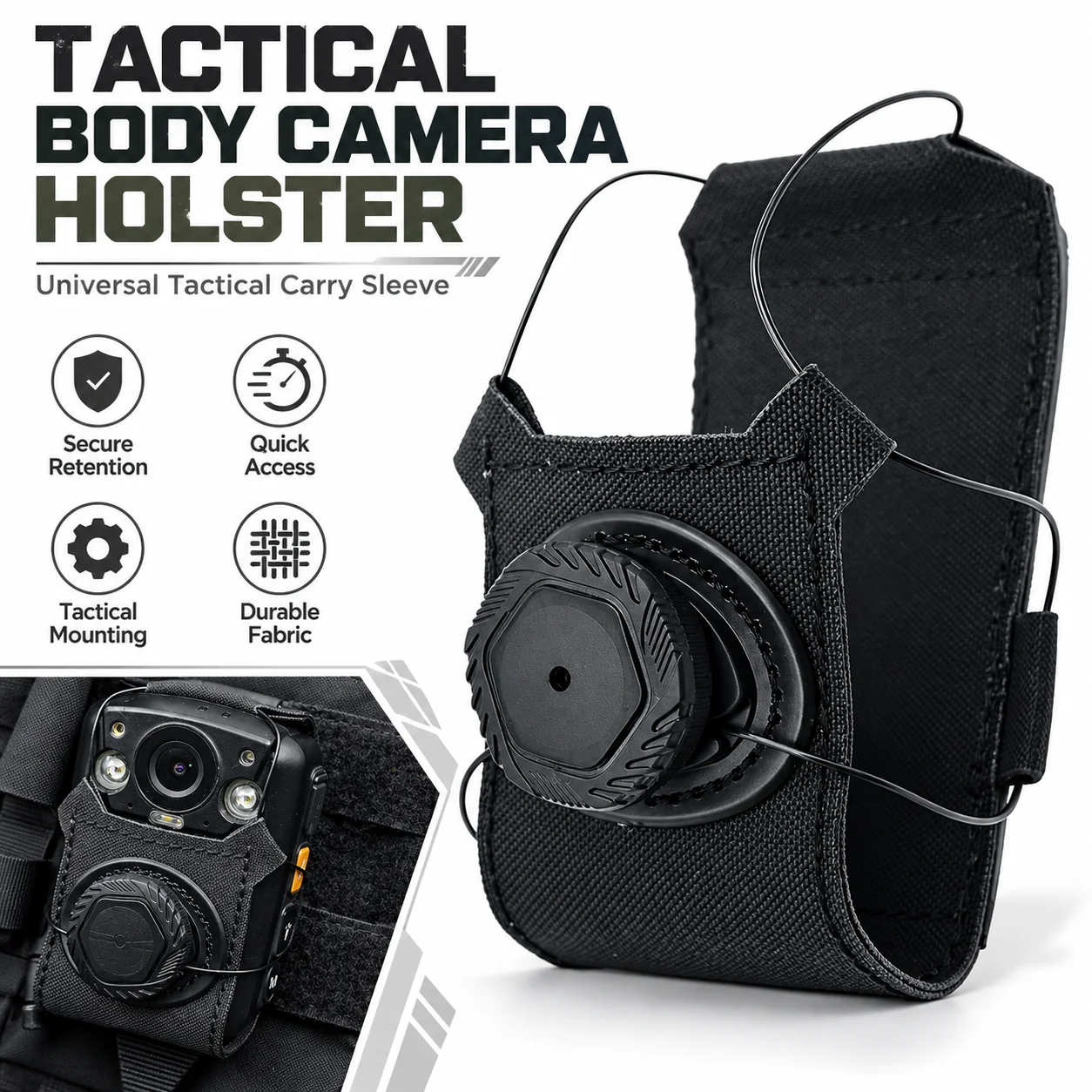 Tactical Universal Camera Storage Pouch Lightweight MOLLE Carrier Sleeve Bag for Outdoor Camping Hunting Emergency Survival Gear