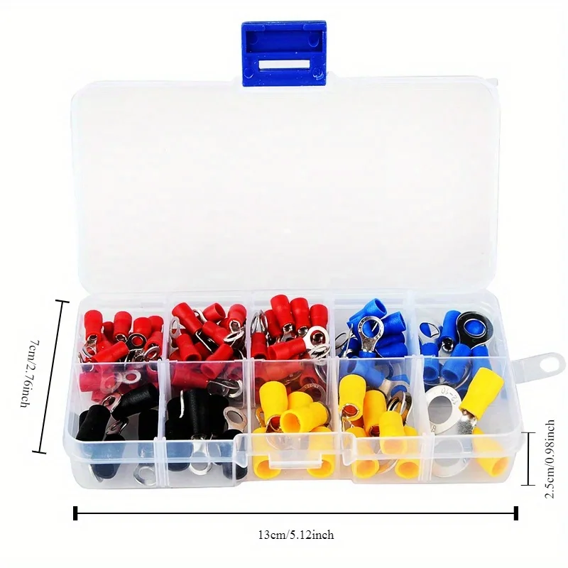 Electrical crimping fork-shaped terminal kit - A complete set of wire and cable connectors