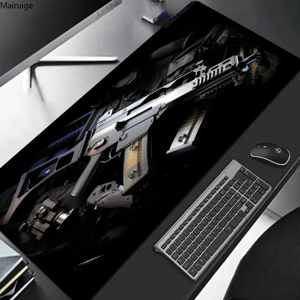 Tactical Gun Pattern Large Size Non-slip Rubber Mousepad Computer Gaming Accessories Keyboard Desktop Decor Mats for Offices
