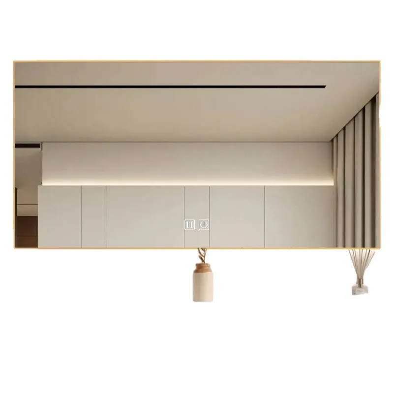 

Aluminum alloy frame smart mirror bathroom wall-mounted with light luminous bathroom mirror toilet