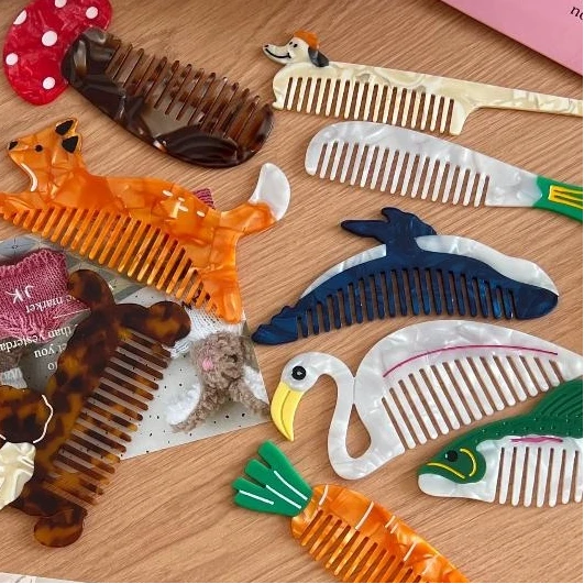 Korean Cartoon Anti-static Acetate Hair Comb Lovely Hair Care Hairdressing Combs Head Massage Hairbrush Tools Accessories