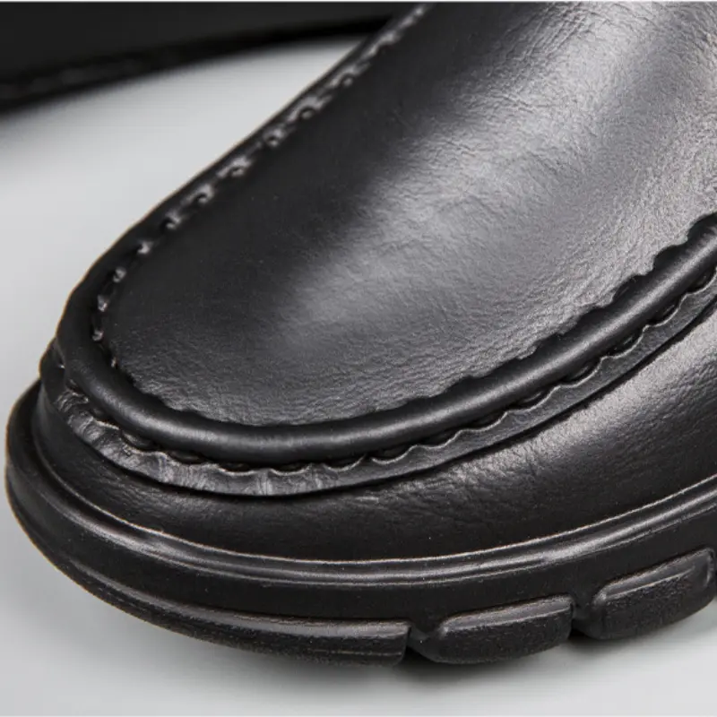 Fashion Leather Men's Casual Shoes Non-slip EVA Chef shoes Men Waterproof Loafers Comfort Soft soled Men Driving shoes Plus Size - Image 5